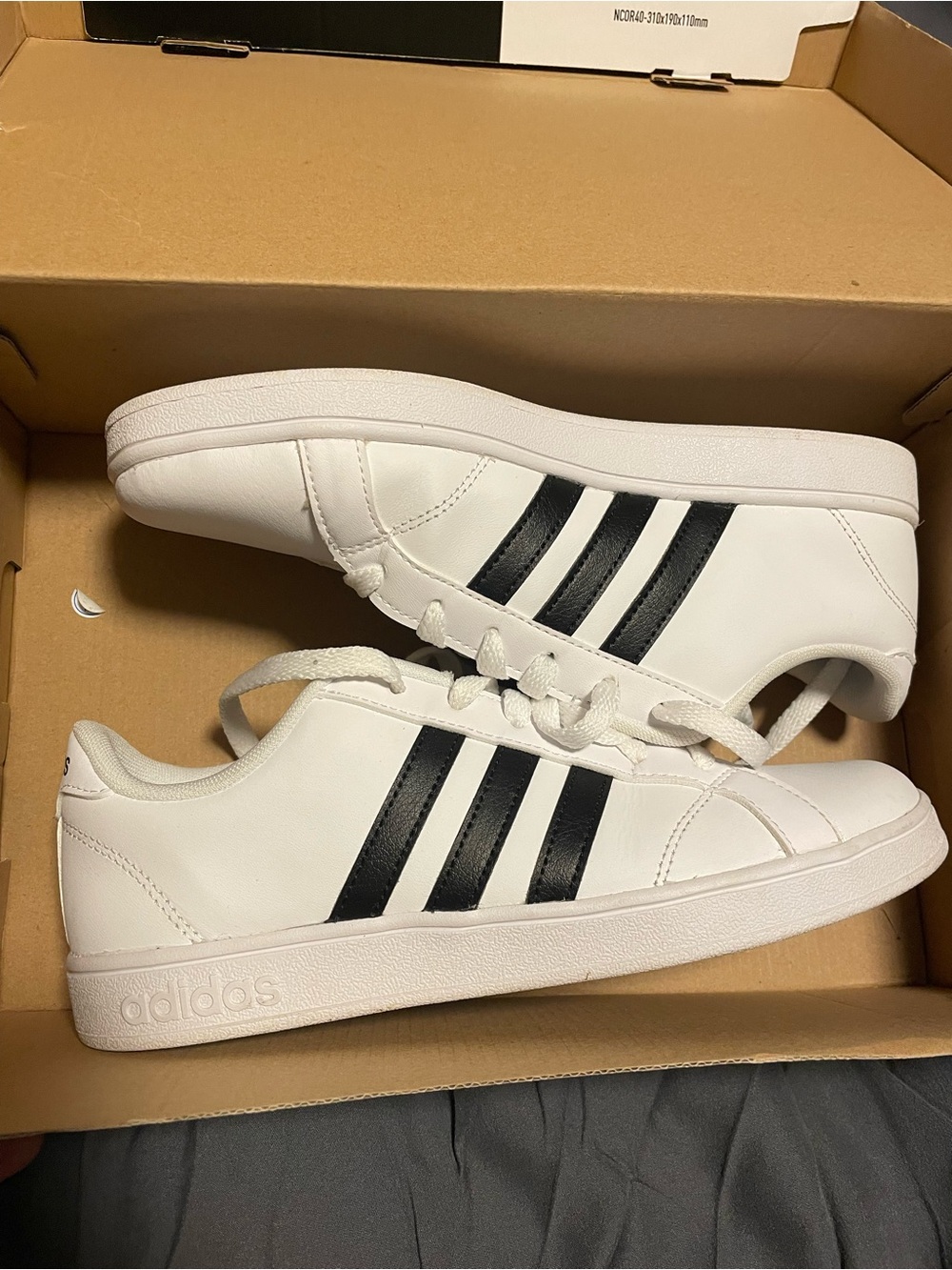 adidas White Low-Top Sneakers with Pink and Blue Accent